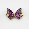 20 st Zirconia Butterfly Double Hoop Pendant Charms Lovely Charm Armband Jewelry Making 60426 240127