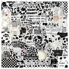 Gift Wrap 65pcs Ins Black White Cow Biscuit Stickers For Stationery Phone Cup Craft Supplies Sticker Pack Vintage Scrapbooking Material