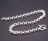 Pure 999 Silver Chain Women Gift Lucky 5mm Cable Rolo Bracelet 11g/20cm240125