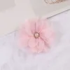 Hårtillbehör 8st 3.4 tum Chiffon Flower Girls Headwear Bowfor Headband Hårbandstillbehör eller inget klipptillbehör