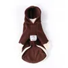 Vestuário para cães Italian Greyhound Spring Hooded Brown Moletom Plus Veludo Quente Pet Sportswear Whippet Bedlington Terrier