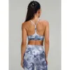 Moda Lu-09 tie-dye terno dupla face escovado roupas de yoga esportes calças apertadas femininas sutiã roupa interior fitness fash alta