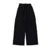 Men's Pants Secure Pocket High Street Wide Leg Cargo With Drawstring Waist Multi Pockets For Comfortable Stylish Everyday