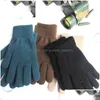 Gants sans doigts en gros hiver gants chauds épaissis plus Veet élastique tricoté cinq doigts mitaines magiques livraison directe mode acc Dhhso