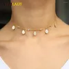 Pendants 925 Sterling Silver Mulity Water Droplets Cz Charm Choker Necklace Sparking Drip Drop Tear Station Lady Woman Jewelry