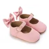 Chaussures princesse pour bébés, premiers pas, avec nœud pour nourrissons, jardin, polyvalentes, antidérapantes, semelle souple en caoutchouc, plates, PU, Style manoir