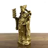 Dekorativa figurer Vintage Bronze Chinese God of Wealth Longevity Statyes Hemdekoration Antik traditionell Buddha Feng Shui -ornament