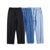 Jeans dritti da uomo primavera estate stile classico elastico in vita drappeggio allentato moda pantaloni Y2k streetwear maschile 240125