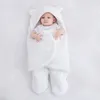 Baby Sleeping Bag Ultra-Soft Fluffy Fleece Född filt Infant Boys Girls Clothes Sleeping Nursery Wrap Swaddle 3 6 M 240119