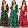 Roupas étnicas Manga Longa Moda Vintage Solto Robe Muçulmano Jubba Thobe Vestido Islâmico Musulman Impresso Abayas Médio Oriente Saudita Desgaste