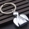 Keychains Fashion Metal Angel Key Chain Men Women Couple Car Ring Waist Hanging Gospel Keychain Lovers Group Gift Jewelry