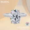 NKHOG 1CT 2CT 3CT Oval Ring Women 925 Sterling Silver D Color VVS Pass Diamond Test Wedding Band No Fade Rings Gra 240124