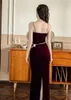 Lässige Kleider Französische Slim Womens Spaghetti-Riemen-Knöchel-Länge Langer Herbst und Winter Elegantes Party für Frauen 2024