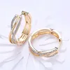 Backs Colkings 925 Silver 24 mm 18K Gold Twist Hoop for Women Fashion Wedding Biżuteria