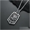 Pendentif Colliers Punk Heavy Street Motocycliste Skl Collier En Acier Inoxydable Dominateur Chevalier Noir Gothique Hommes Bijoux Drop Livrer Dhimw