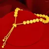 Pulseras de eslabones Pulsera dorada Cuentas de oro Brazalete de cadena de color ajustable extraíble para mujeres Chica Hombres Regalos de joyería
