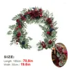 Flores decorativas guirlanda de eucalipto com corredor de mesa de 180cm peça central de casamento artesanal decoração de chá de panela de natal artificial