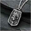 Pendentif Colliers Punk Heavy Street Motocycliste Skl Collier En Acier Inoxydable Dominateur Chevalier Noir Gothique Hommes Bijoux Drop Livrer Dhimw