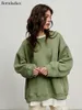 Bornladies Oversized Hoodies Sweatshirts for Women Autumn Winter Thick Warm Fleece Sweatshirt Girls Streetwear Loose Pullovers 240124