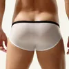 Cuecas homens macio oco u convexo bolsa lingerie cinto sexy roupa interior baixa cintura briefs alta elástica calzoncillos hombr