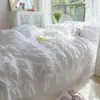 Conjuntos de cama Ruffled Seersucker Duvet Cover Set para meninas macio leve para baixo alternativa princesa com folha de cama fronhas