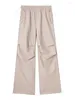 Женские брюки TRAF, женские модные боковые карманы, плиссированные парашютные винтажные брюки с высокой эластичной резинкой на талии и шнурком, женские брюки Mujer