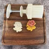 Baking Tools 50g Plastic Mooncake Stamp Rose Shaped DIY Mold Festival Hand Press Cutters Pastry Decorating Gadget