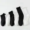 Kvinnors strumpor 3Parer män Pure Cotton Black White Business Ankle Sock Solid Color Breattable Bekväma strumpor av hög kvalitet för kvinna