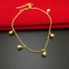 Trendy 24k gold plated Anklets for women Fascinating Rhythm small bell foot jewelry barefoot sandals chain280F