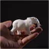 Decorative Objects & Figurines Decorative Objects Figurines China White Elephant Blanc De Chine Artwork Dehua Ceramic Handicraft Mini Dhpd1
