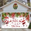 Tapissries Christmas Garage Door Banner Decoration Large Merry House Cover Bakgrund lämplig för