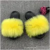 Slippers Racoon Fur Slides Woman Furry House Women Shoes Mes Fluffy Summer Sandals P Flops Home Luxury Wholesale 221203 Drop Deliver Dhtcg