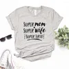 T-shirts pour femmes Super maman femme fatiguée femmes t-shirts décontracté chemise drôle pour dame haut t-shirt Hipster 6 couleurs livraison directe NA-788