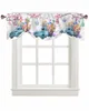 Curtain Easter Eggs Flower Truck Short Window Adjustable Tie Up Valance For Living Room Kitchen Drapes