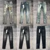 Jeans morados Jeans ajustados Biker rasgados Pantalones pitillo rectos delgados para hombre Pantalones de mezclilla pitillo