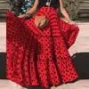 스커트 Vonda 여름 파티 Long Maxi Women Polka Dots 인쇄 2024 패션 보헤미안 하이 허리 캐주얼 주름 스커트