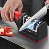 Other Knife Accessories Sharpener Handheld 3/4-Stages Type Quick Sharpening Scissors Tool With Non-slip Base Kitchen Knives Gadget