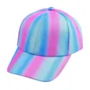 Bonés de bola idades 2-8 colorido bonito beisebol para crianças menino meninas criança chapéus brilhante arco-íris listrado amor coração padrão