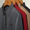 Polos masculinos primavera camisa polo de manga comprida com lapela empresarial e jacquard inferior casual