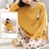 Women's Sleepwear Spring Autumn Size 5XL Pjs Women Polyester Pajamas Long-sleeved Homewear Sets Womens Cartoon Nightwear Casual Pijamas