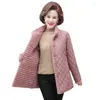 女性のトレンチコート母の冬のコート2024豪華な濃い綿パッド入りジャケット中年年配