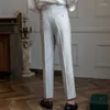 Abiti da uomo Italia Pantaloni eleganti da lavoro Uomo Abito sociale da ufficio di alta qualità Pantaloni casual da sposo per matrimoni Pantaloni grigi Uomo