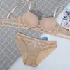 Conjuntos de sutiãs sexy lingerie cruz bandagem push up suave sutiã conjunto e calcinha para mulheres íntimas grossas acolchoadas b c d cup