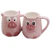 Canecas Bonito Dos Desenhos Animados Animal Porco Rosa Cerâmica Caneca Criativo Homens e Mulheres Casal Bebendo Água Leite Copo Presente de Natal