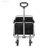 74.5x45.5x84cm 600d Oxford Cloth Steel Frame Flat Flated Style Polding Camping Camping Black Silver Frame Pushcart Wagon Garden