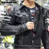 Komine jk006 jaqueta primavera respirável denim malha corrida passeio de alto desempenho resistência à queda roupas motocicleta jaqueta 240119