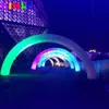 12 MW (40ft) Partihandel stor rund uppblåsbar båge med LED -belysning Dekoration bröllopsfest evenemang Rainbow Archway Entry Finish Line upplyst ballong