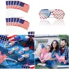 Bannervlaggen Amerikaanse vlag Shutter Shades Bril VS Patriottisch Plastic Zonnebril Voor Memorial Day Onafhankelijkheid Rood Blauw En Drop Del Dhl4H