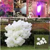 装飾的な花100/200pcs 140ヘッド人工桜の結婚式のアーチ飾る偽の花シルクヒドランジャ白い枝の装飾