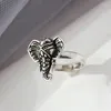 Cluster Ringen YIZIZAI Etnische Vintage Dier Olifant Hoofd Ring Voor Vrouwen Mannen Verstelbare Open Wijsvinger Verzilverd Sieraden Gift